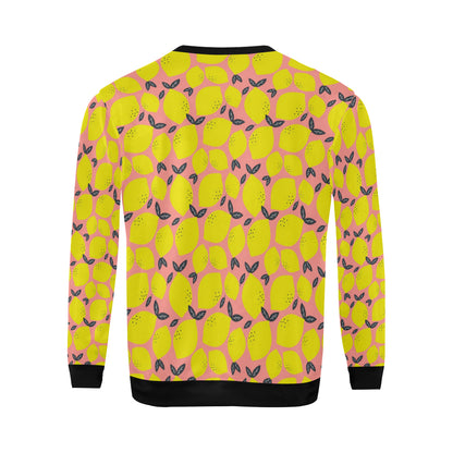 Lemon Pattern Print Design LM03 Men Long Sleeve Sweatshirt