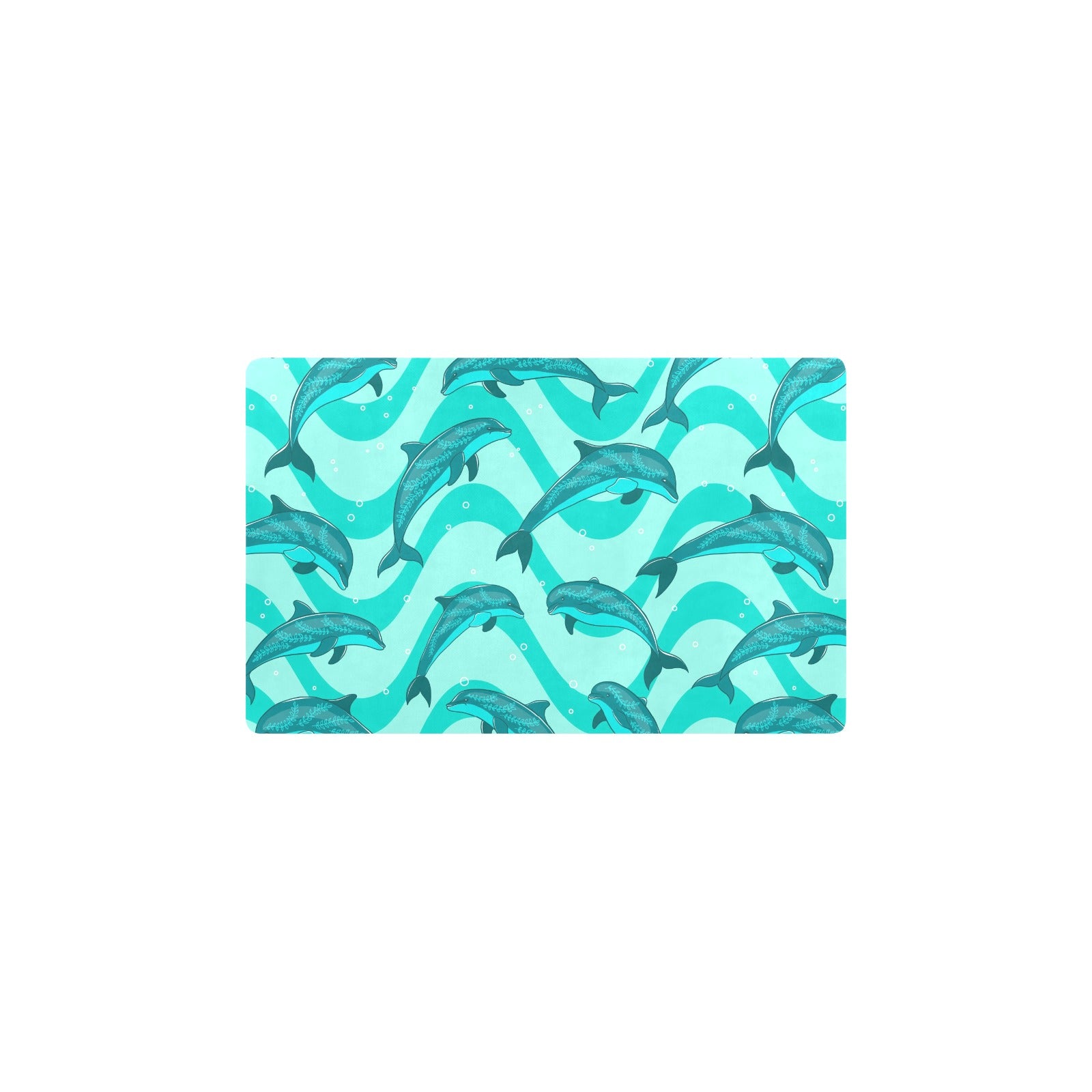 Dolphin Wave Print Kitchen Mat