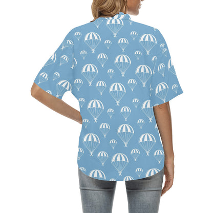 Skydiver Print Design LKS305 Women's Hawaiian Shirt