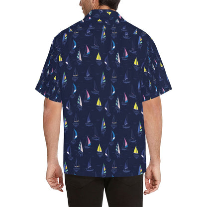 Sailboat Print Design LKS305 Men's Hawaiian Shirt