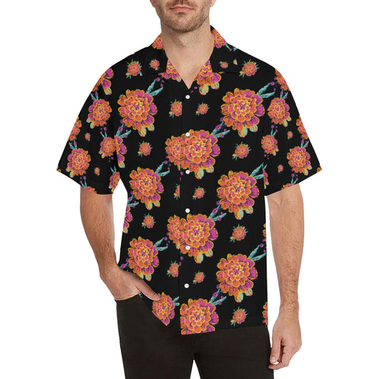 Marigold Pattern Print Design 01 Men's Hawaiian Shirt