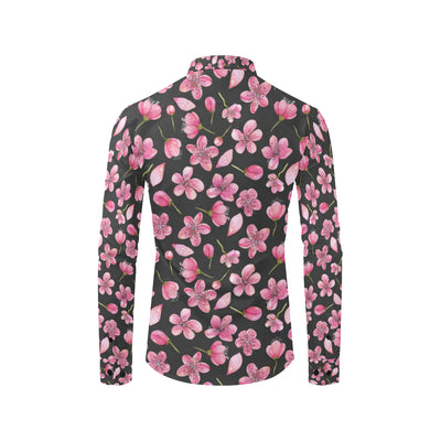 Apple blossom Pattern Print Design AB03 Men's Long Sleeve Shirt