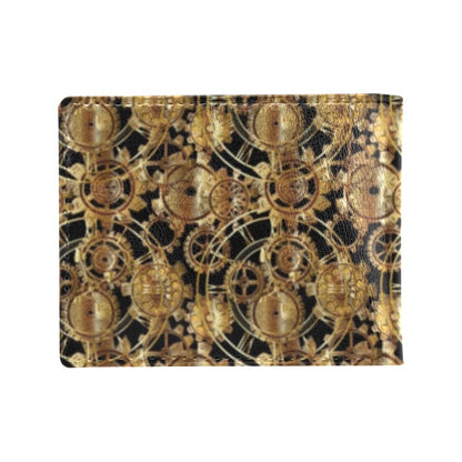 Steampunk Gear Design Themed Print Men's ID Card Wallet