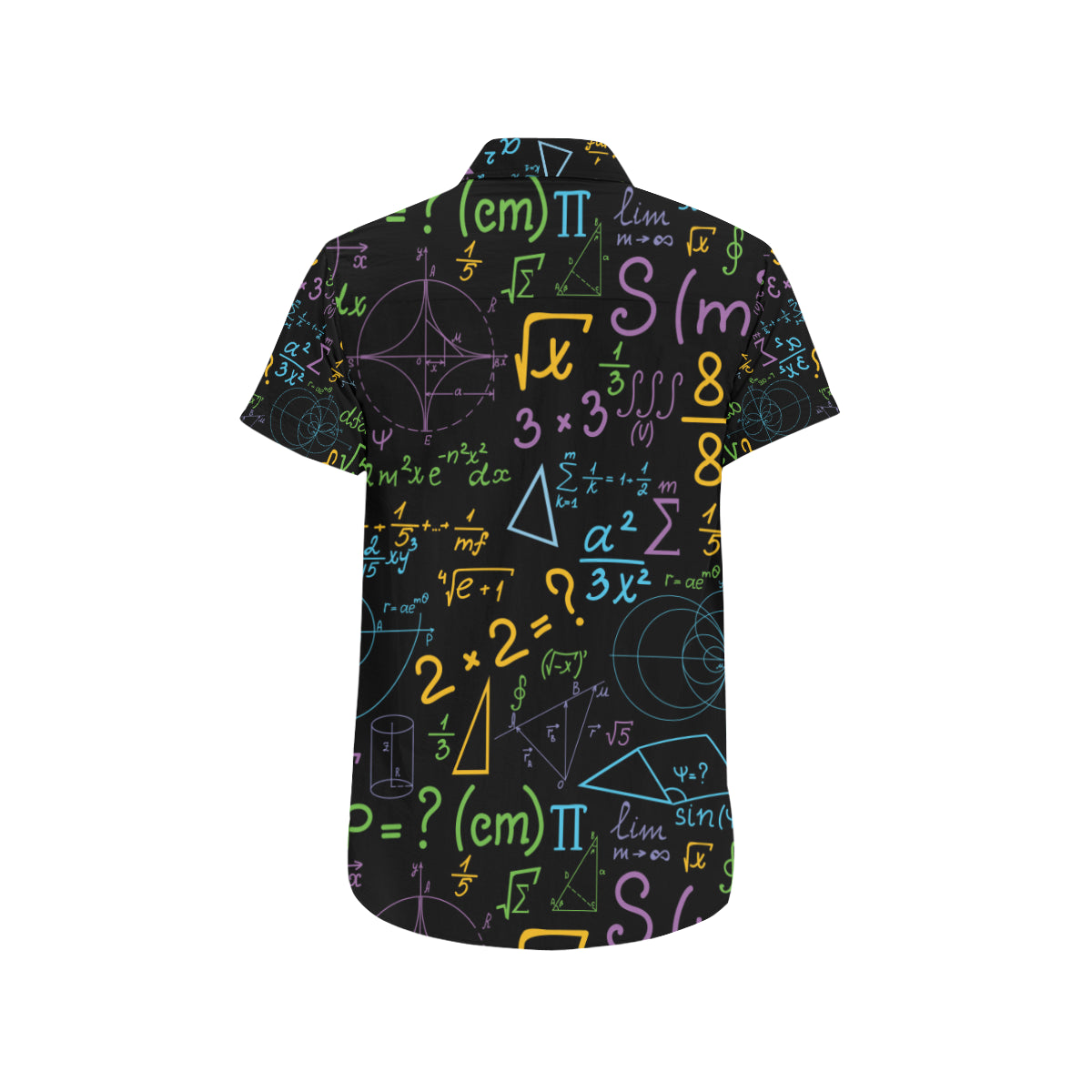 Math Pattern Print Design 03 Men's Short Sleeve Button Up Shirt