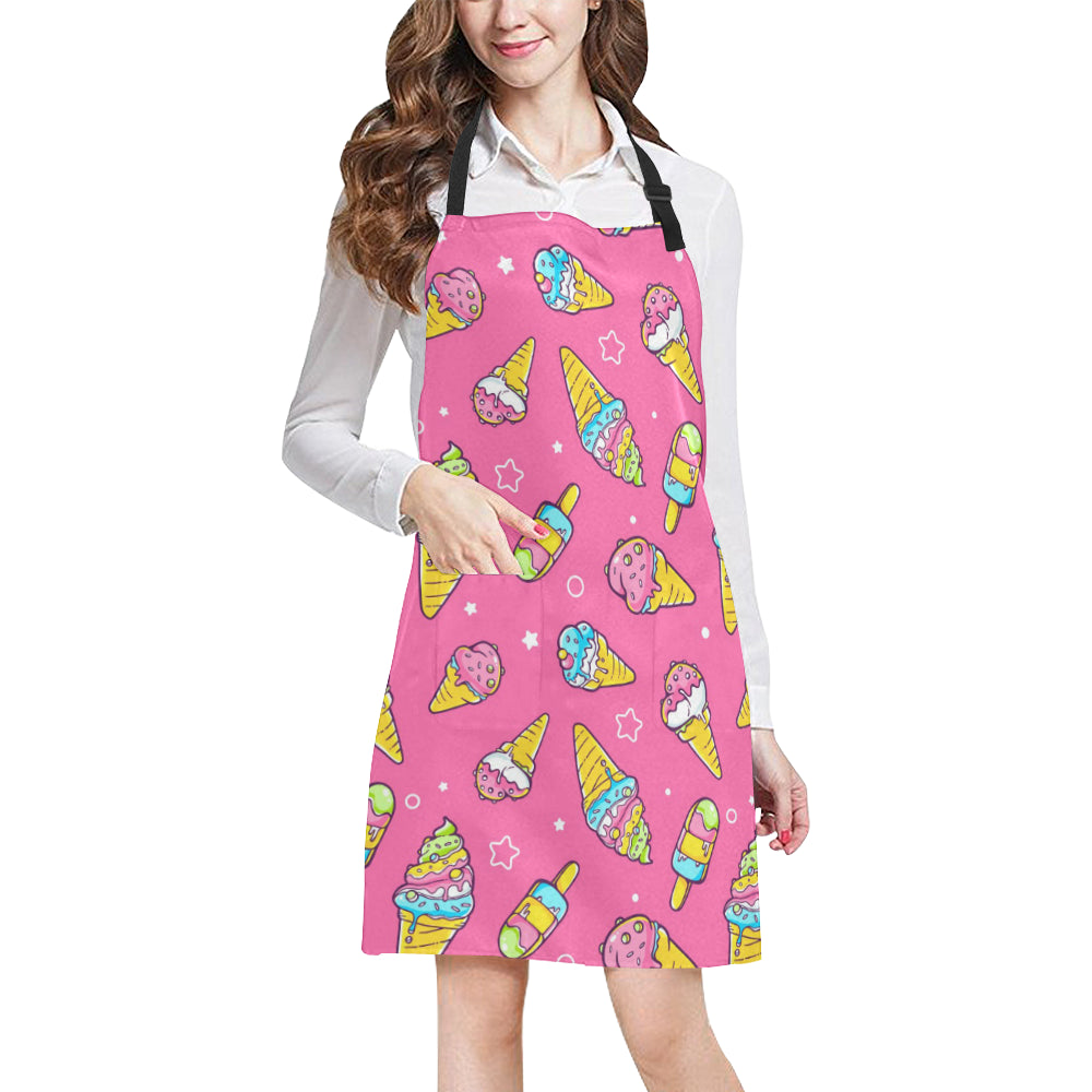 Ice Cream Pattern Print Design IC04 Apron with Pocket