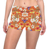 Tropical Flower Pattern Print Design TF027 Yoga Shorts