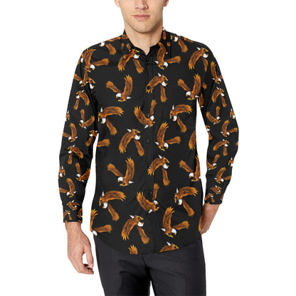 Eagles Print Pattern Men's Long Sleeve Shirt