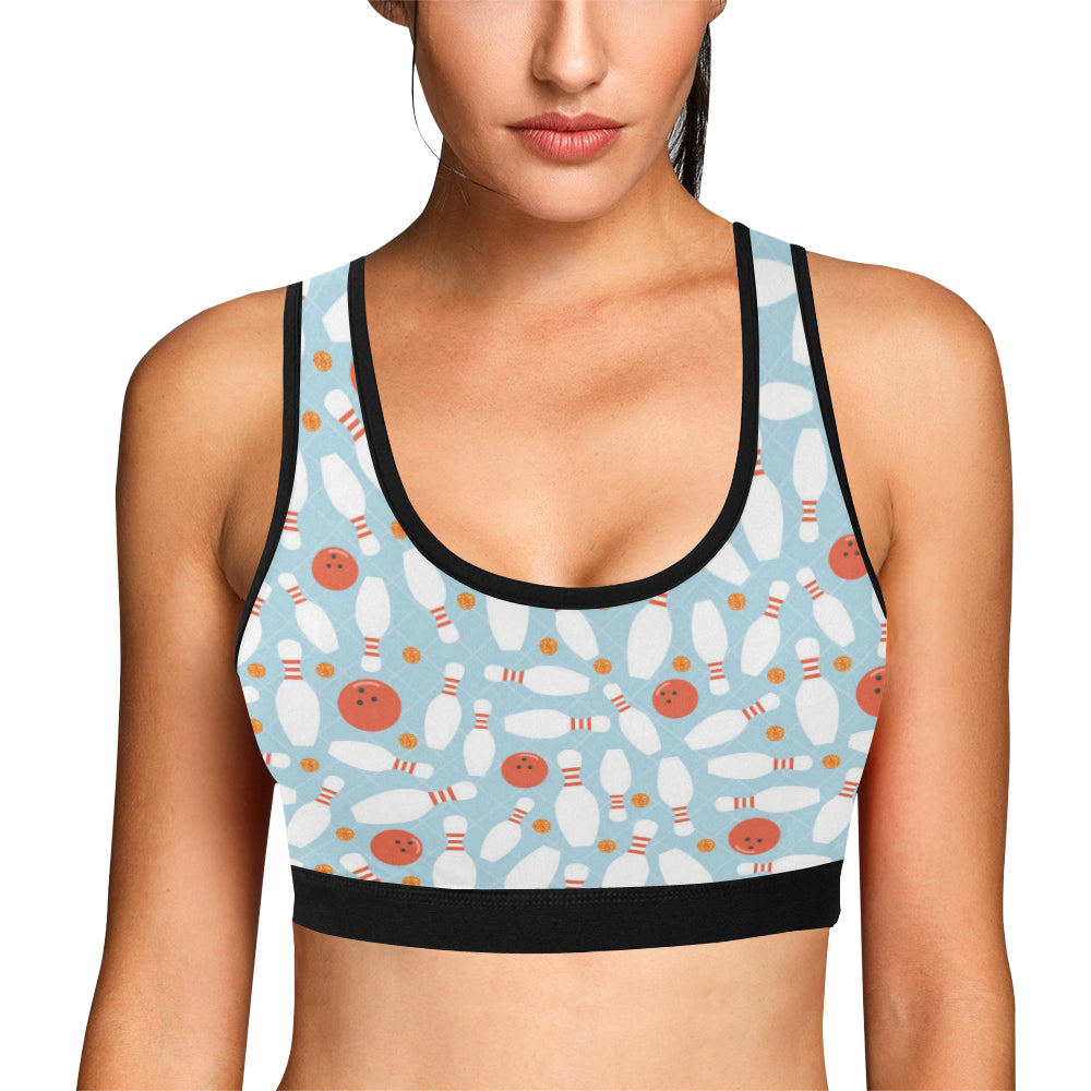 Bowling Pattern Print Design 09 Sports Bra