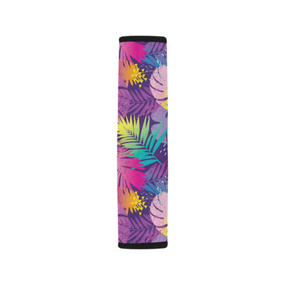 Palm Leaf Pattern Print Design A04 Car Seat Belt Cover