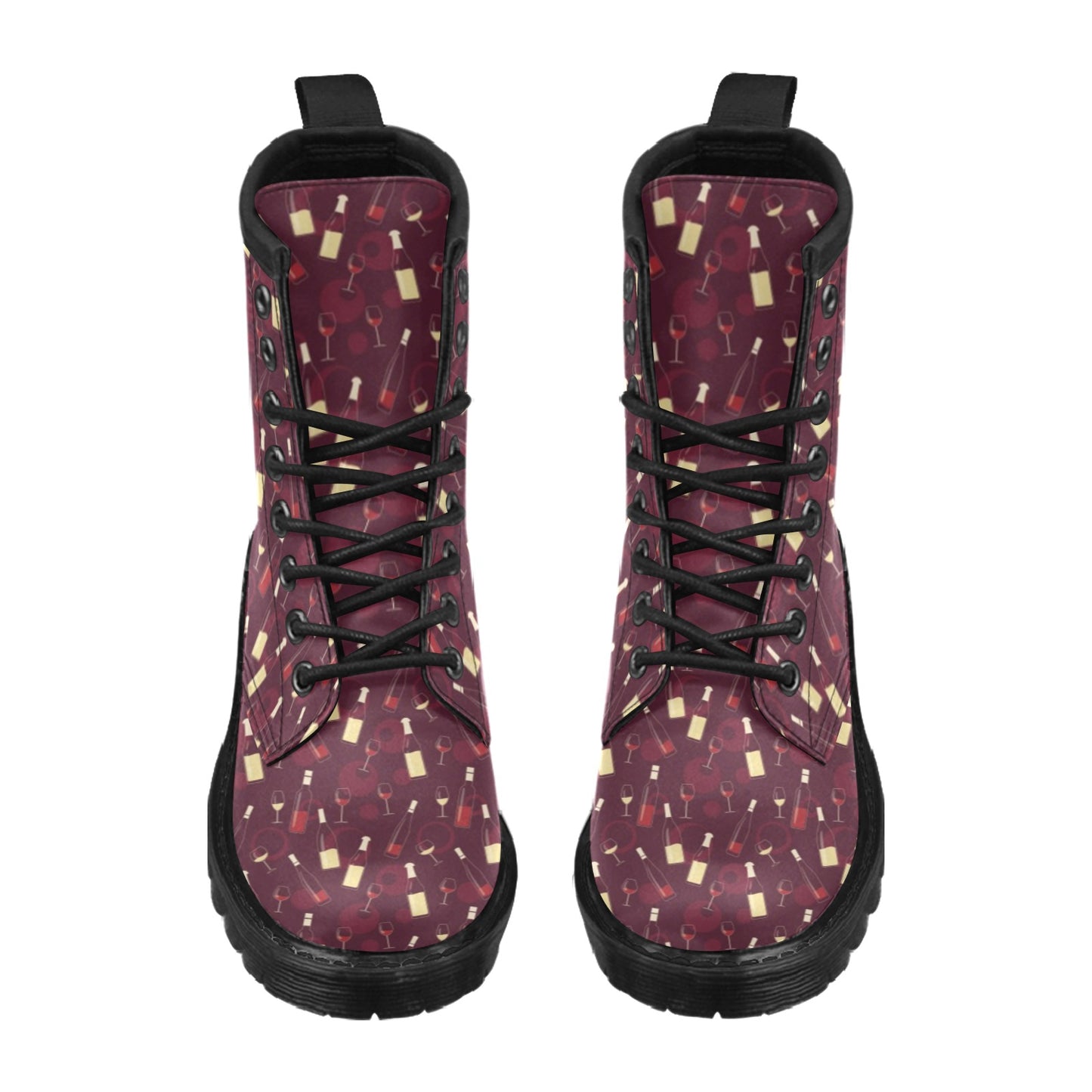 Wine Themed Print Design LKS302 Women's Boots