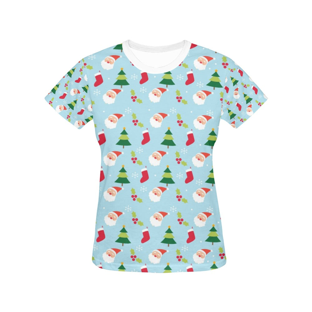 Santa Themed Print Design LKS301 Women's  T-shirt
