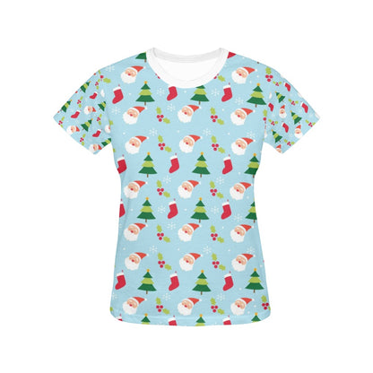 Santa Themed Print Design LKS301 Women's  T-shirt