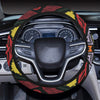 African Pattern Print Design 08 Steering Wheel Cover with Elastic Edge