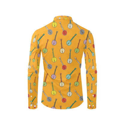 Banjo Pattern Print Design 02 Men's Long Sleeve Shirt