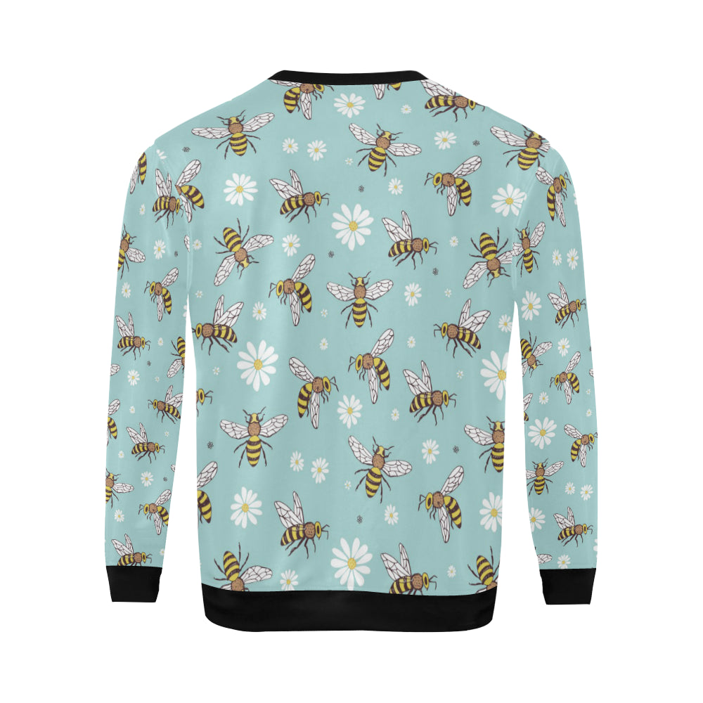 Bee Pattern Print Design BEE010 Men Long Sleeve Sweatshirt