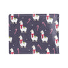 Llama with Candy Cane Themed Print Men's ID Card Wallet