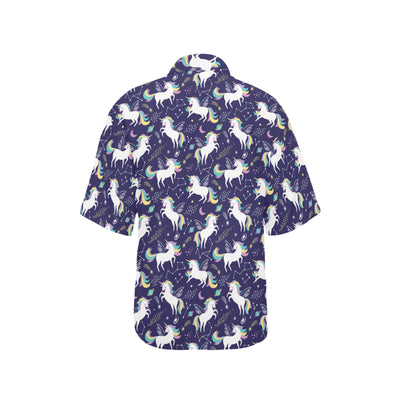 Unicorn Print Design LKS305 Women's Hawaiian Shirt