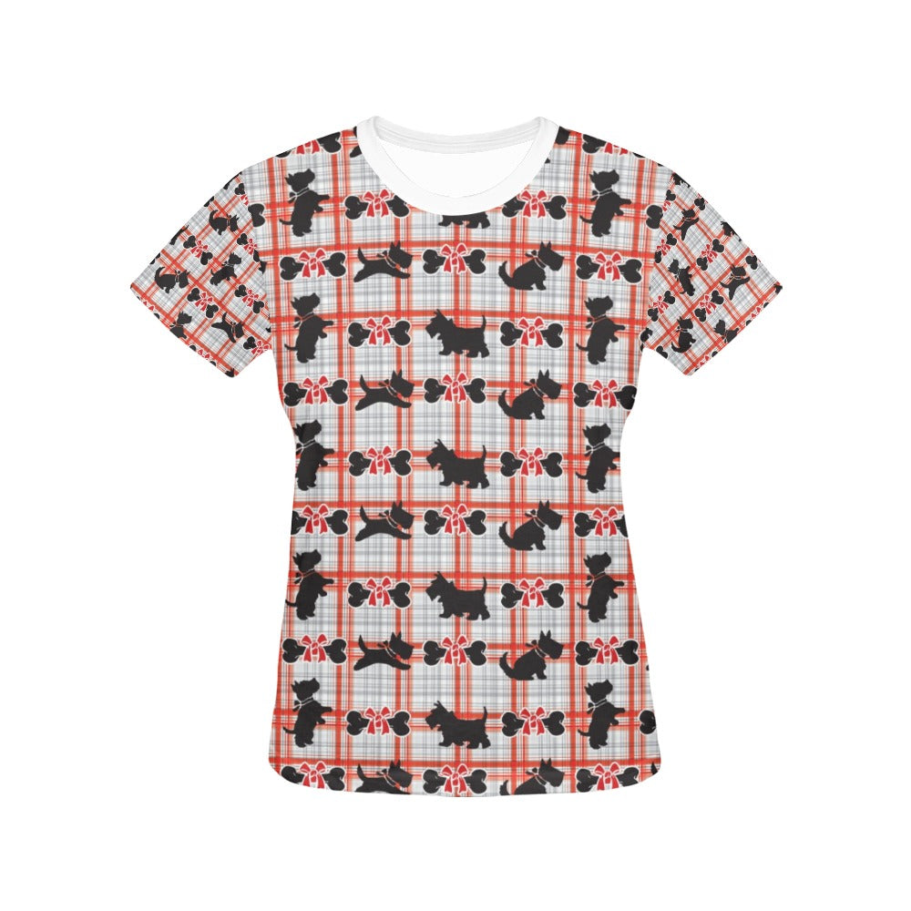 Scottish Terriers Print Design LKS3014 Women's  T-shirt