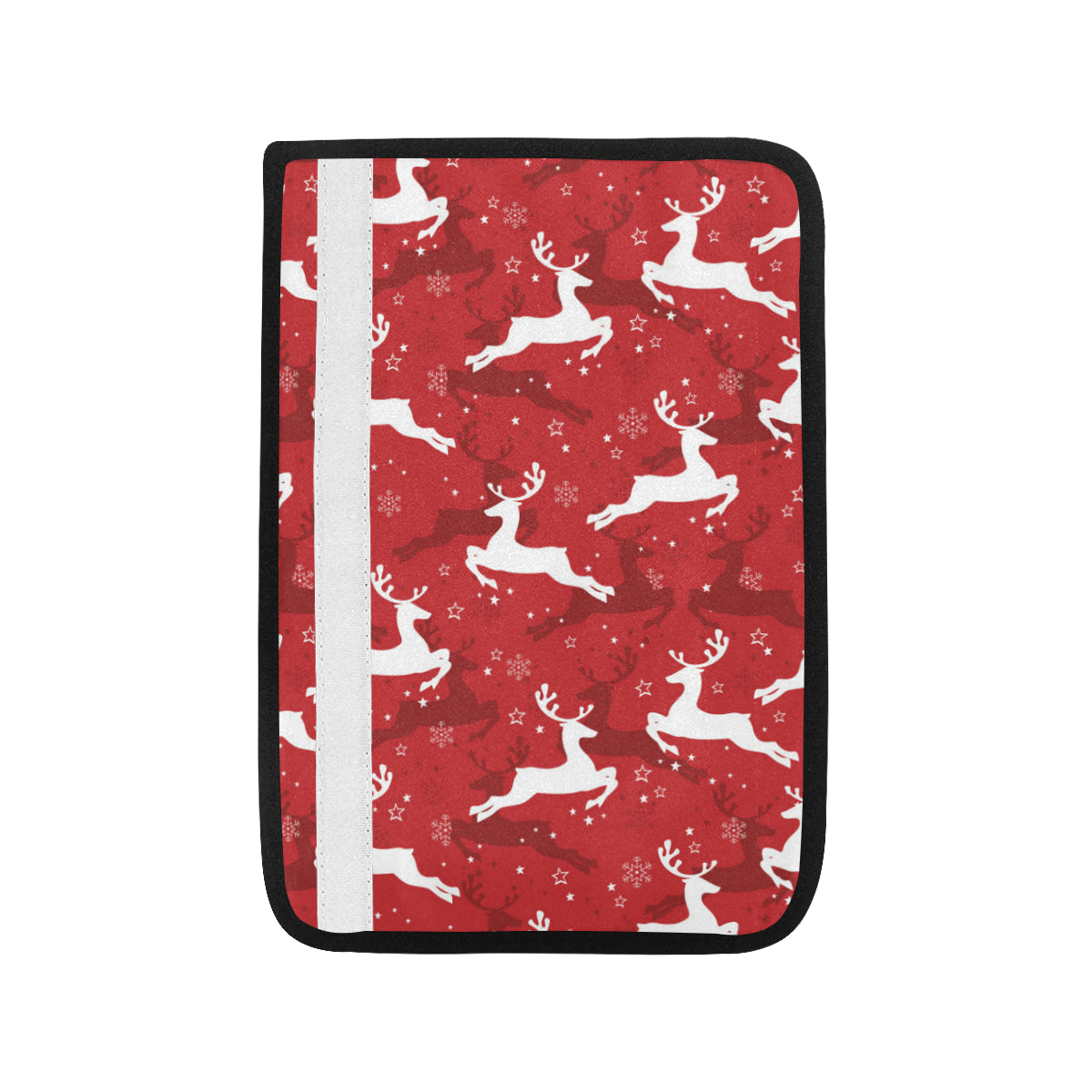 Reindeer Red Pattern Print Design 01 Car Seat Belt Cover
