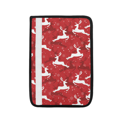 Reindeer Red Pattern Print Design 01 Car Seat Belt Cover