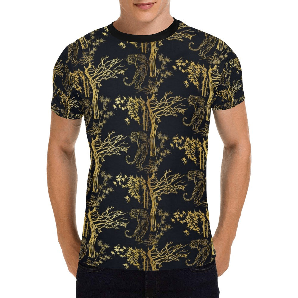 Tiger Gold Print Design LKS307 Men's All Over Print T-shirt