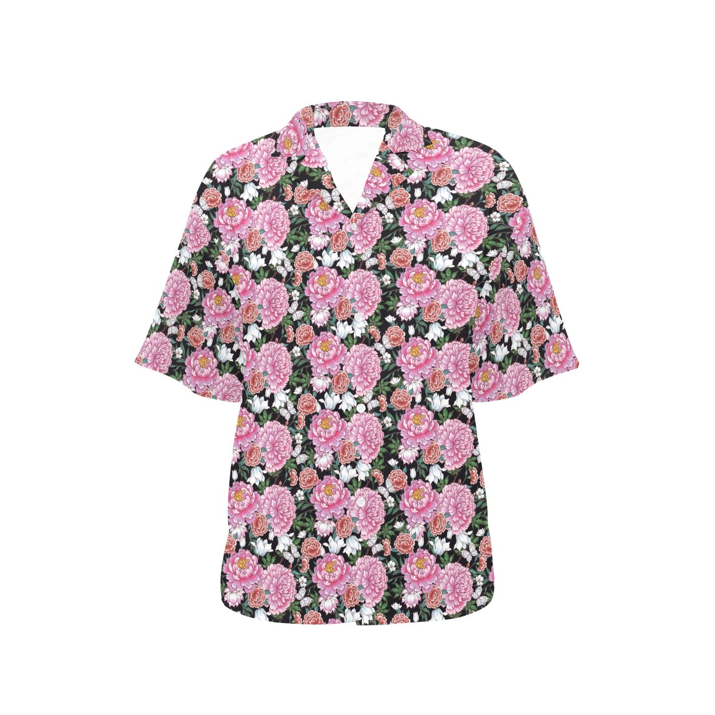 Dahlia Pattern Print Design 02 Women's Hawaiian Shirt