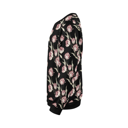 Tulip Pink Pattern Print Design TP02 Men Long Sleeve Sweatshirt