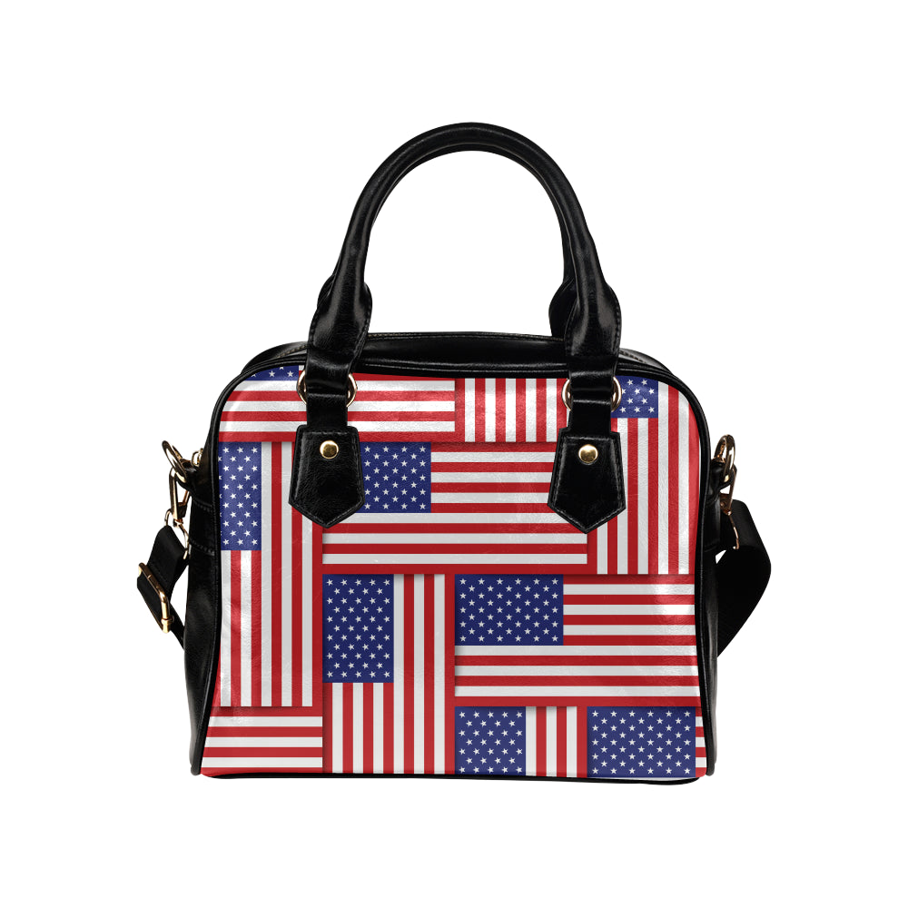 Patriotic US Flag Pattern Print Design A01 Shoulder Handbag