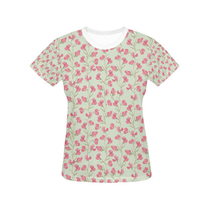 Sweet Pea Print Design LKS301 Women's  T-shirt