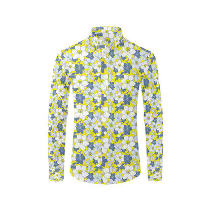 Daffodils Pattern Print Design 01 Men's Long Sleeve Shirt