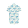 Sea Turtle Pattern Print Design T01 Men's Short Sleeve Button Up Shirt