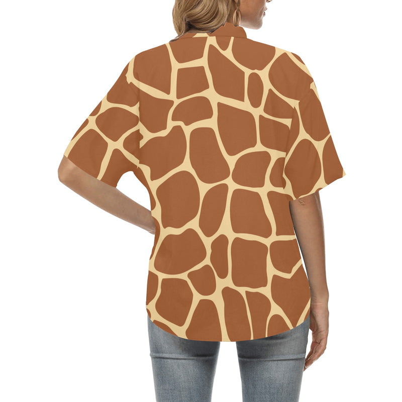 Giraffe Texture Print Women's Hawaiian Shirt
