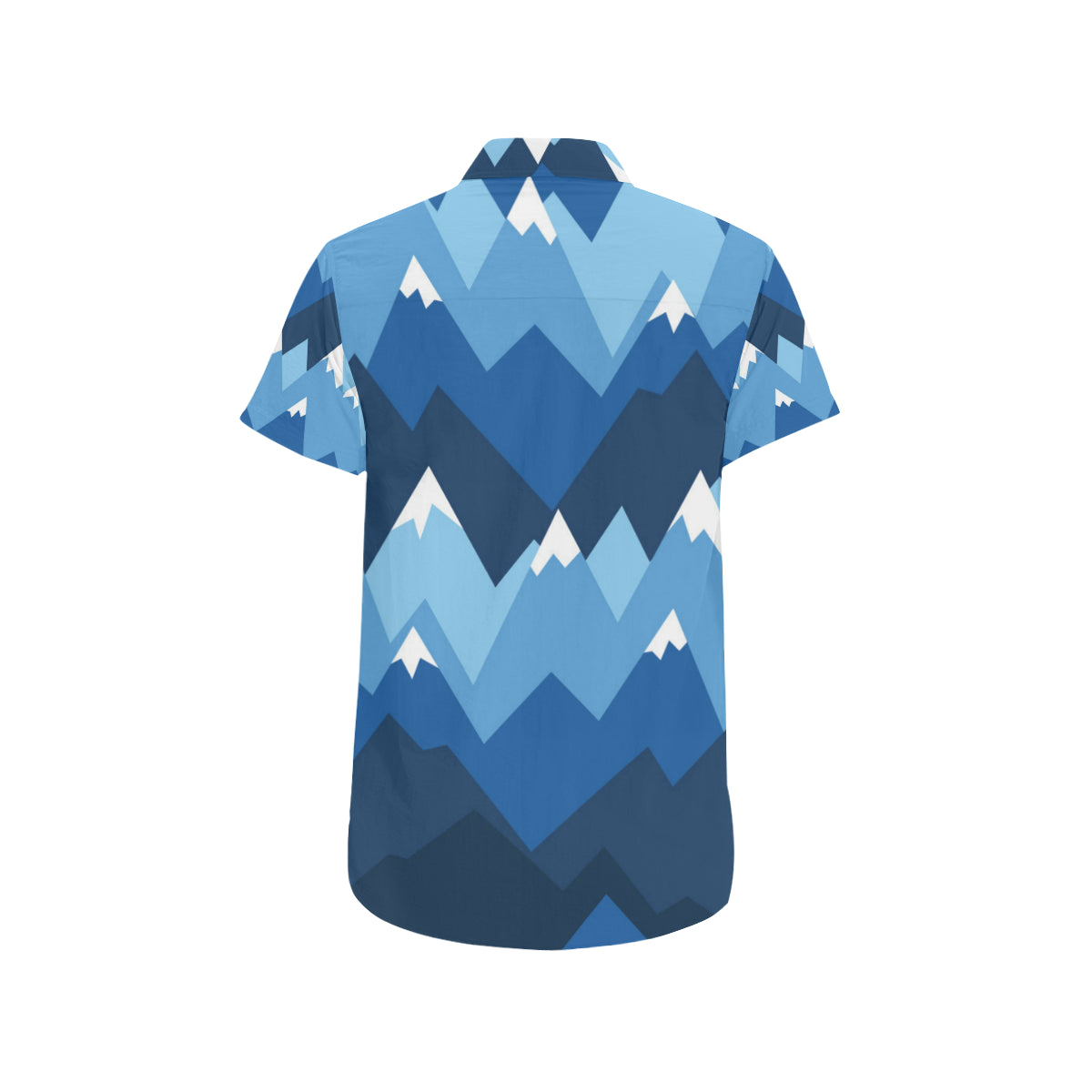 Mountain Pattern Print Design 04 Men's Short Sleeve Button Up Shirt