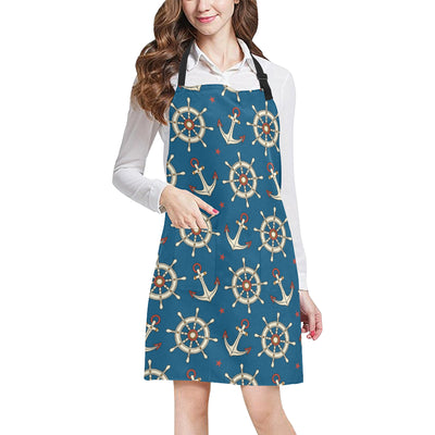 Anchor Pattern Print Design 02 Apron with Pocket