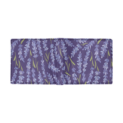 Lavender Pattern Print Design 03 Men's ID Card Wallet