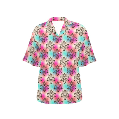 lotus Boho Pattern Print Design LO02 Women's Hawaiian Shirt