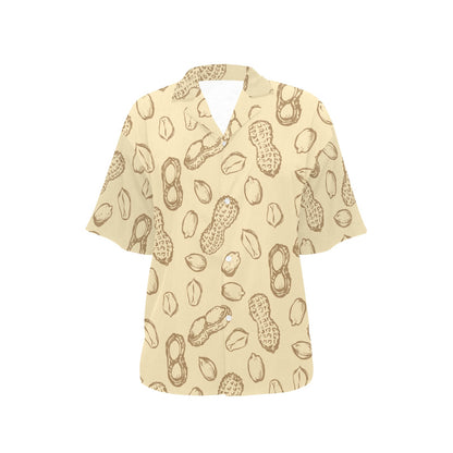 Peanut Pattern Print Design A02 Women's Hawaiian Shirt