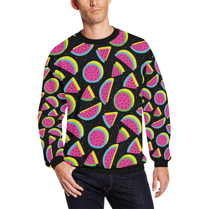 Watermelon Pattern Print Design WM07 Men Long Sleeve Sweatshirt
