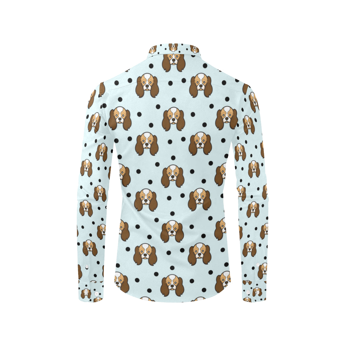 Cavalier King Charles Spaniels Pattern Print Desig Men's Long Sleeve Shirt