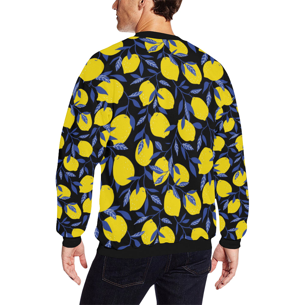 Lemon Pattern Print Design LM01 Men Long Sleeve Sweatshirt