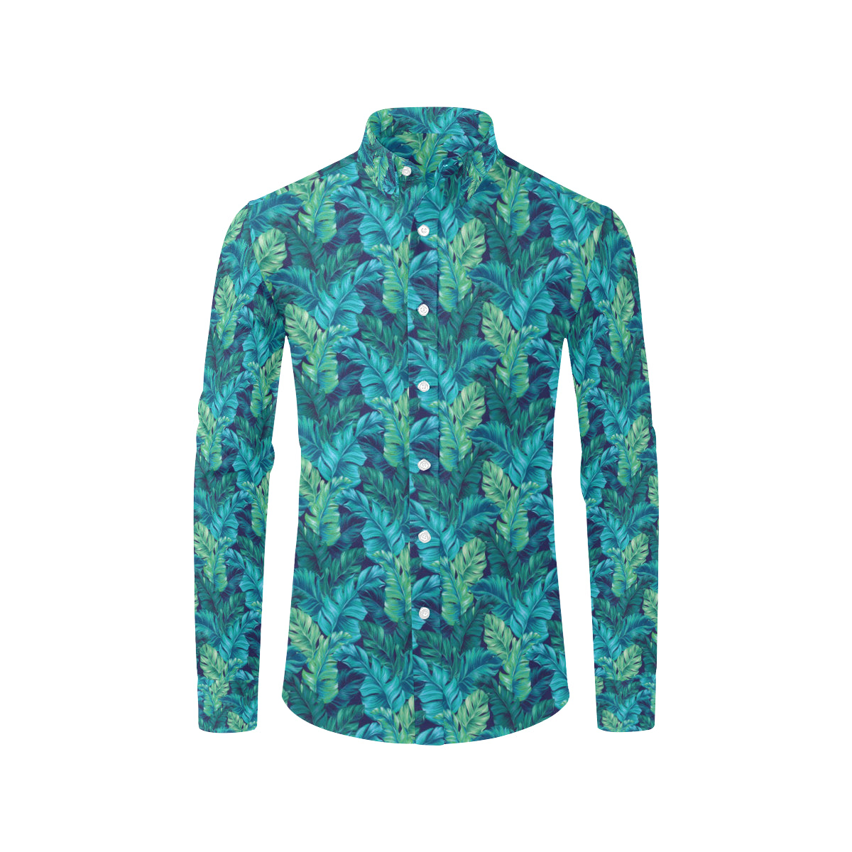 Banana Leaf Pattern Print Design 06 Men's Long Sleeve Shirt