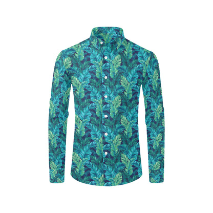 Banana Leaf Pattern Print Design 06 Men's Long Sleeve Shirt