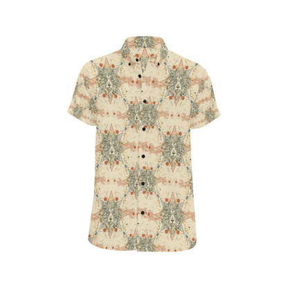 Leo Pattern Print Design 02 Men's Short Sleeve Button Up Shirt
