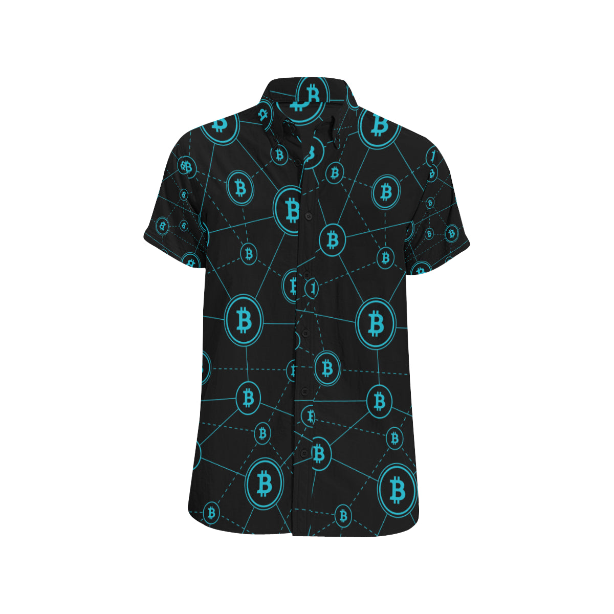 Cryptocurrency Pattern Print Design 01 Men's Short Sleeve Button Up Shirt