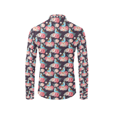 Bluebird Pattern Print Design 02 Men's Long Sleeve Shirt