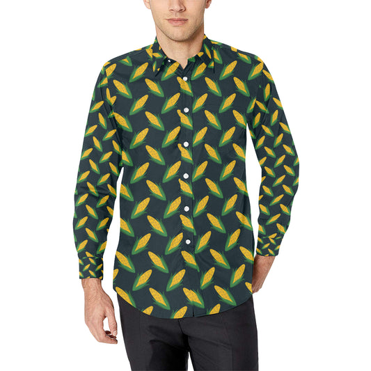 Corn Pattern Print Design 02 Men's Long Sleeve Shirt