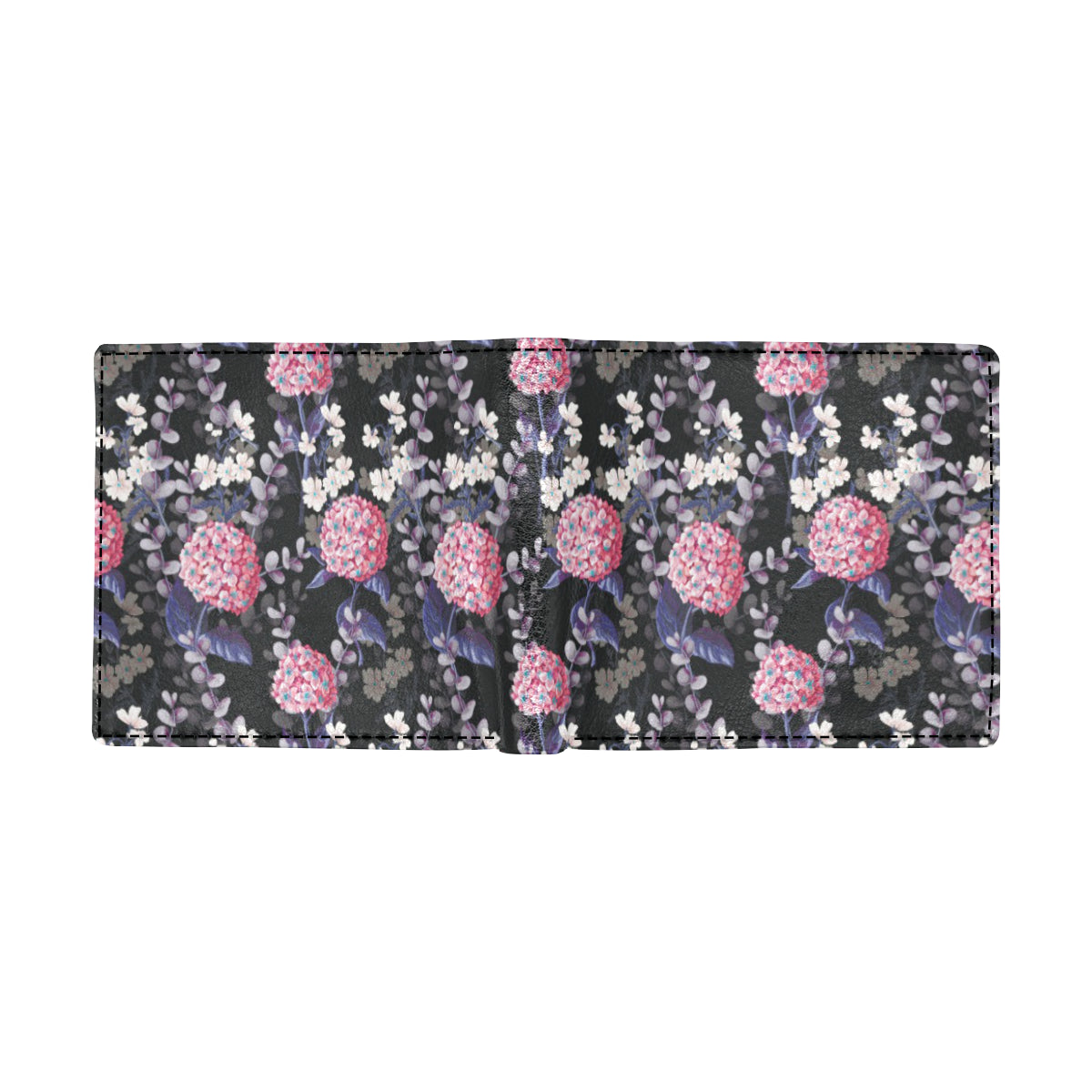 Hydrangea Pattern Print Design HD04 Men's ID Card Wallet