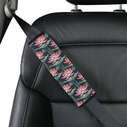 Water Lily Pattern Print Design WL03 Car Seat Belt Cover