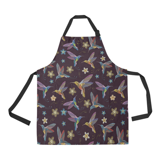 Hummingbird Pattern Print Design 04 Apron with Pocket