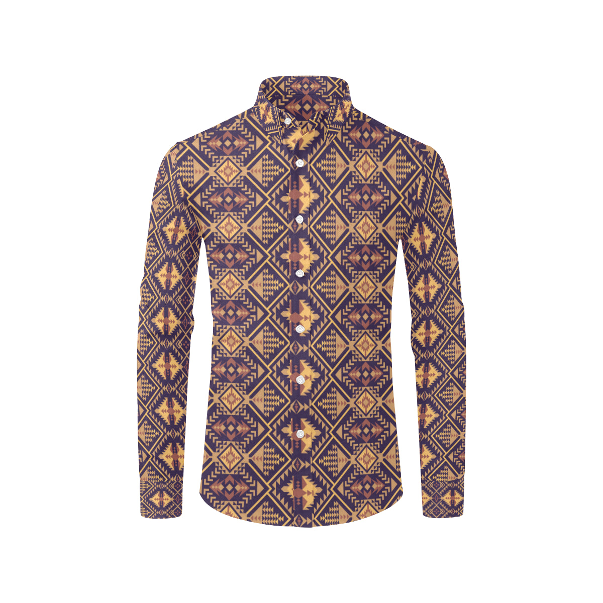 Aztec Pattern Print Design 09 Men's Long Sleeve Shirt